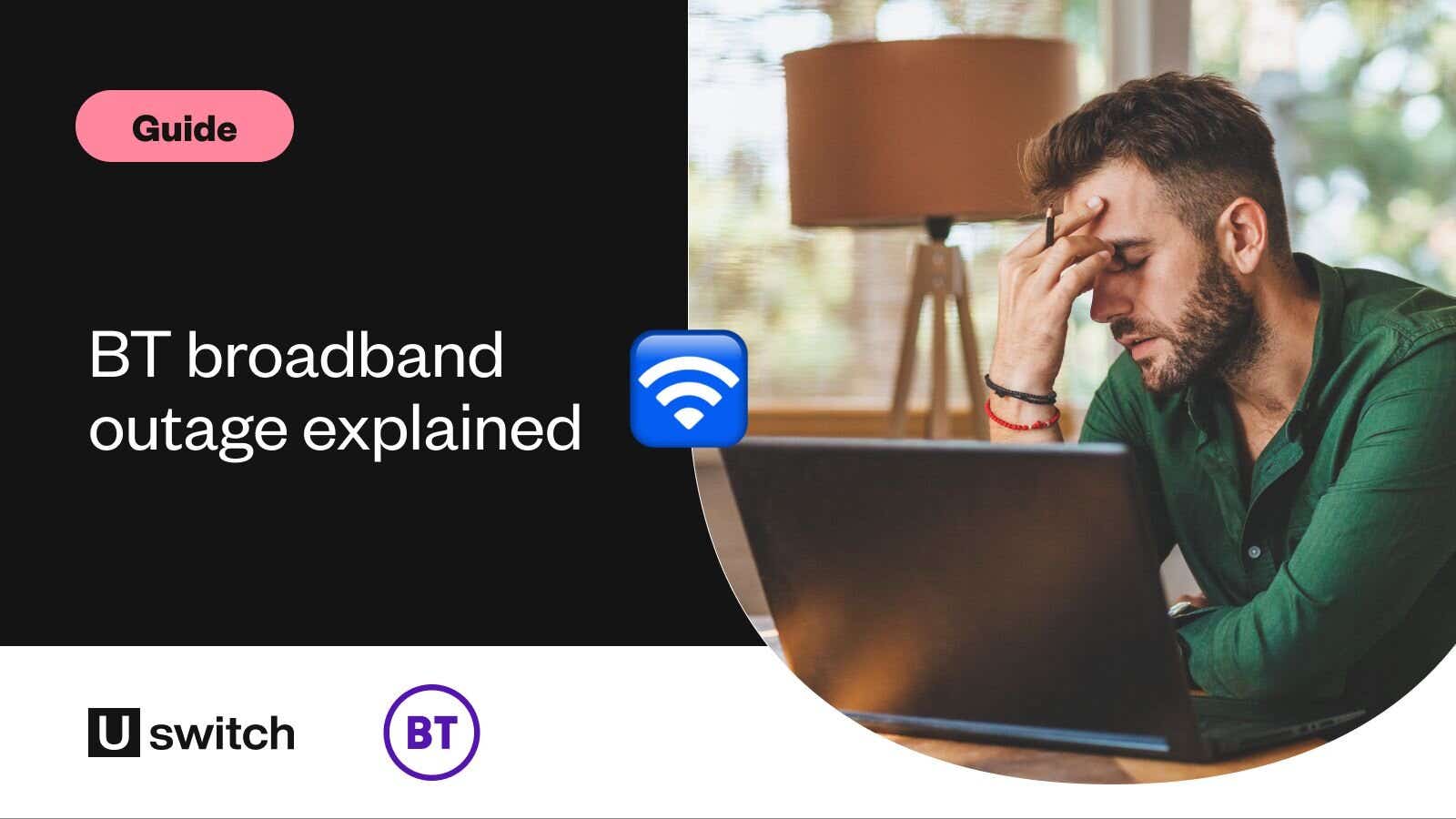 man frustrated at his bt broadband connection