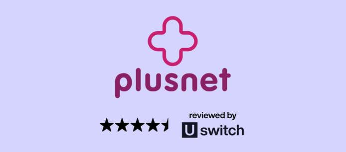 plusnet logo on a purple background