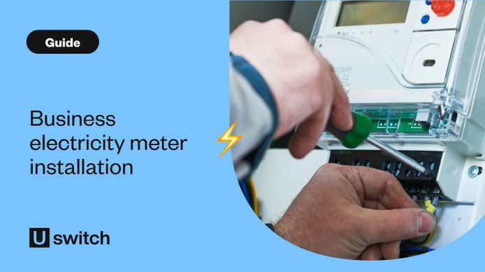 Electricity business meter being installed