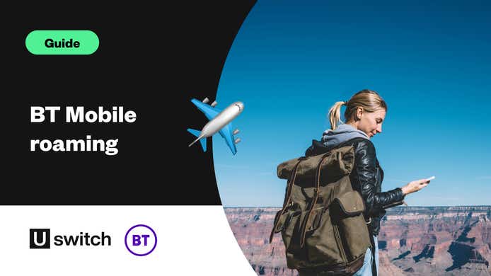 BT roaming charges guide - backpacking woman looking at her phone