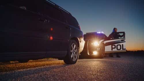 Police pulling car over