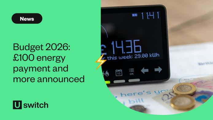 Smart meter display with coins on table