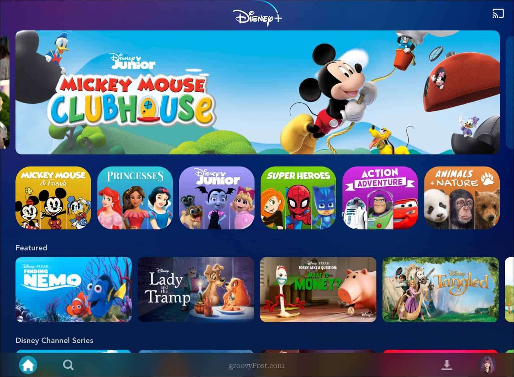 disney plus kids menu