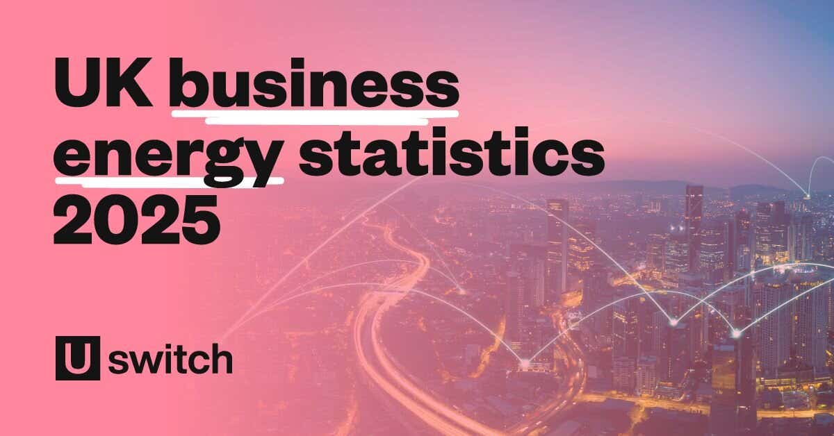 Feature image of a city, with the text 'UK business energy statistics 2025