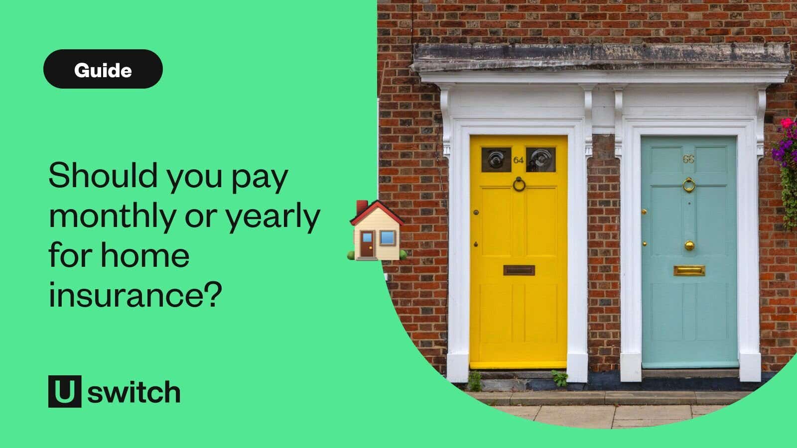 Yellow house with a blue door