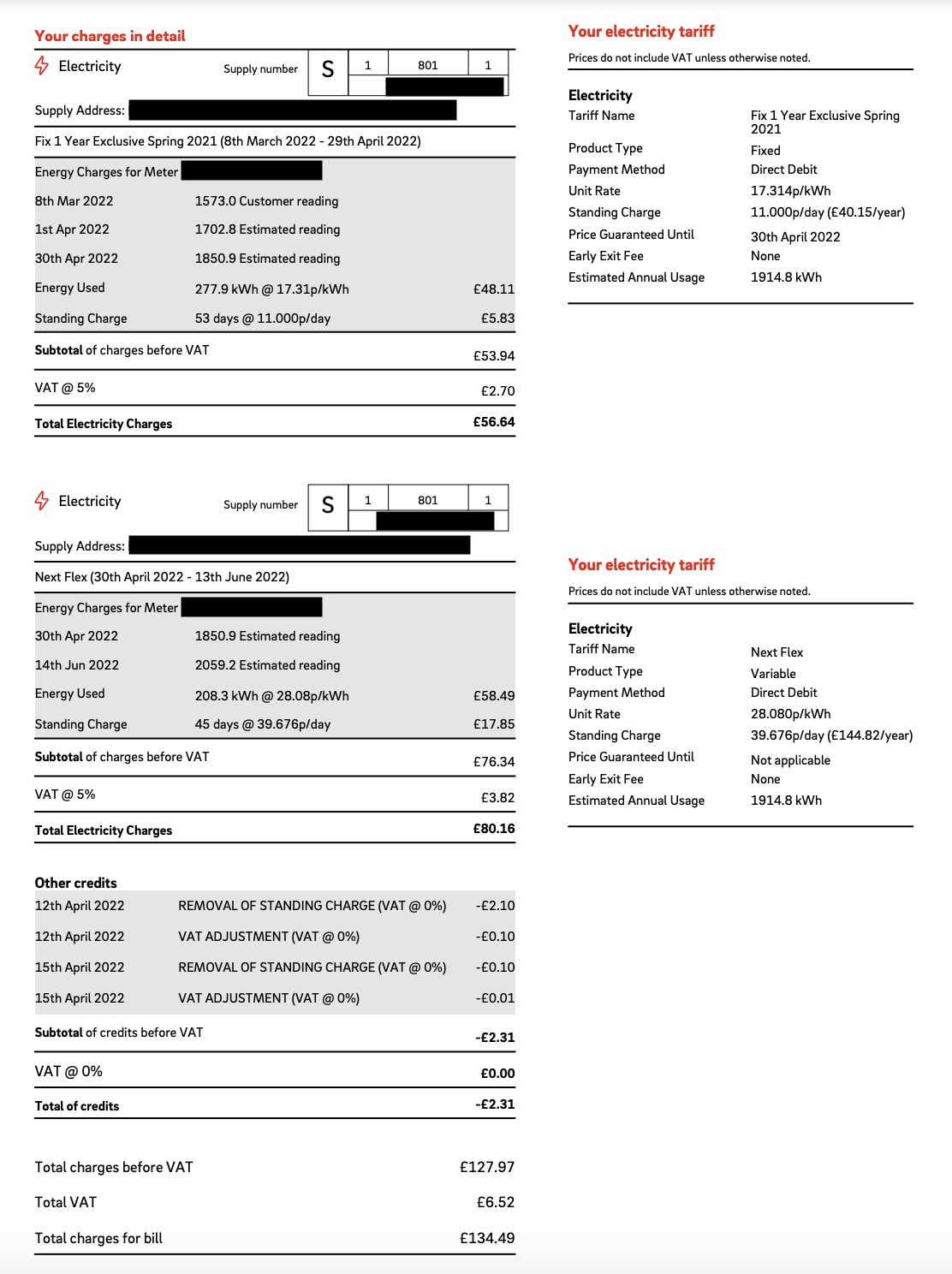 eon energy bill