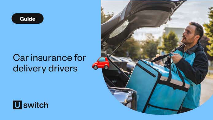 delivery driver opening the boot of a car carrying a delivery bag