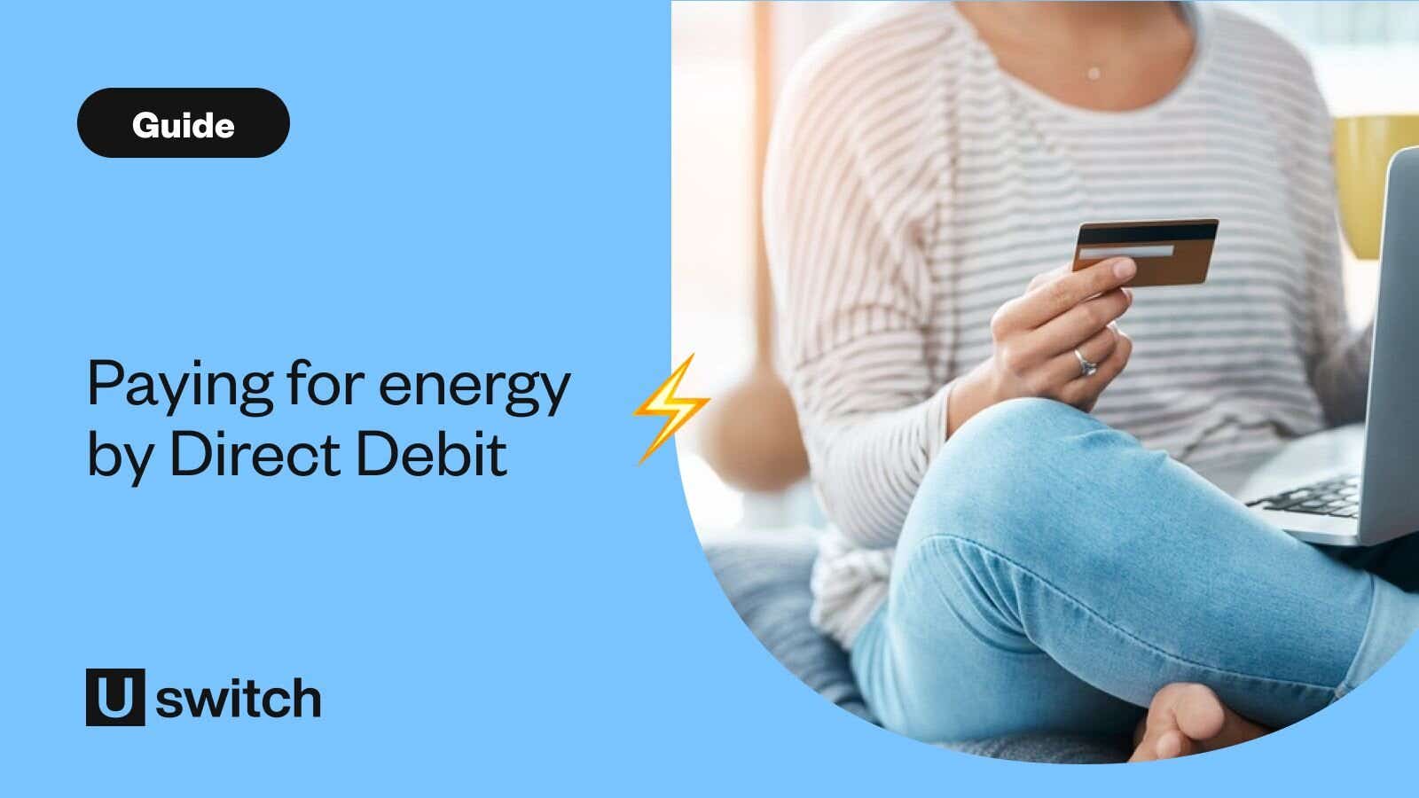 Person paying for energy on laptop via Direct Debit