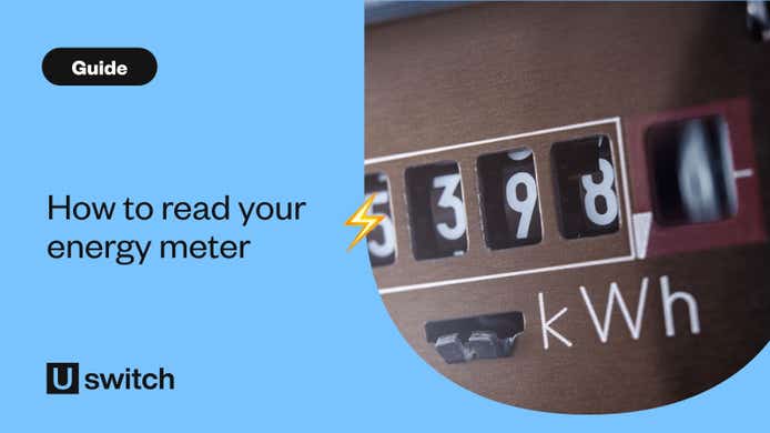 Energy meter showing its reading
