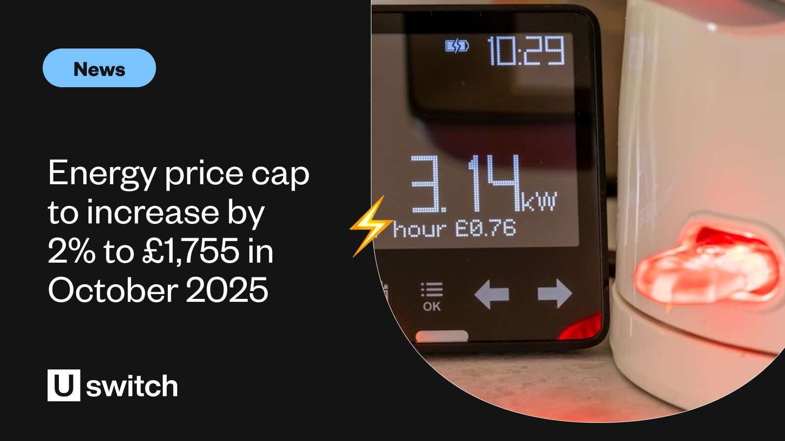 Kettle boiling next to smart meter