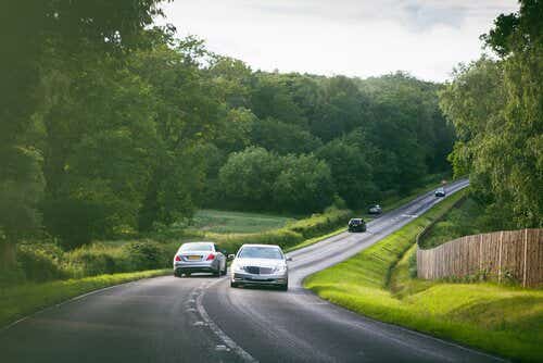 Car on rural road