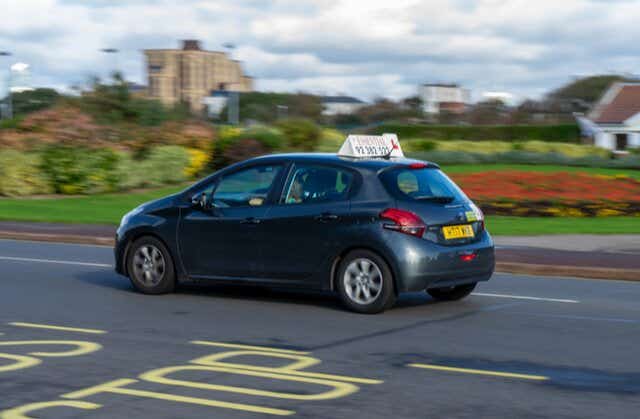 Learner car on the road