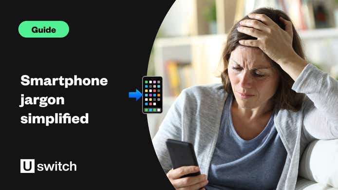 Angry nervous confused middle-aged woman looking at mobile phone screen