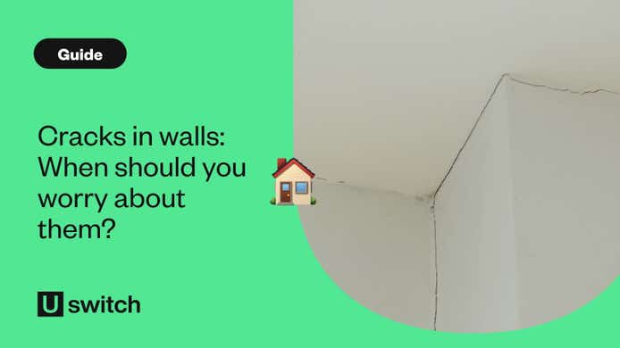 Cracks that have formed in the corner of a room between the wall and the ceiling