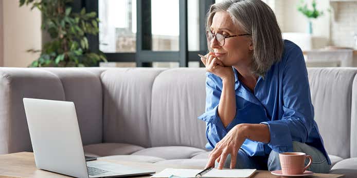 woman working from home