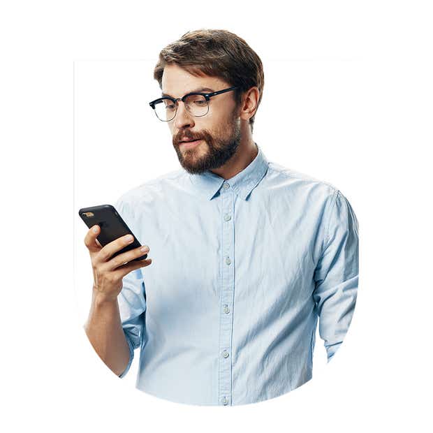 A man looking at his phone