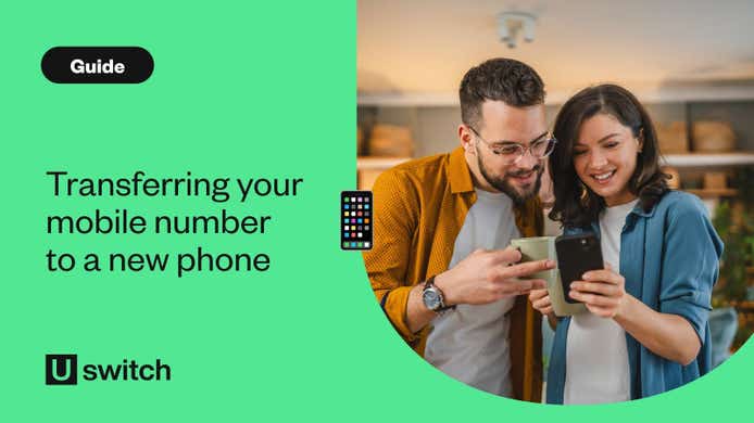Transferring your number guide young man on his mobile phone