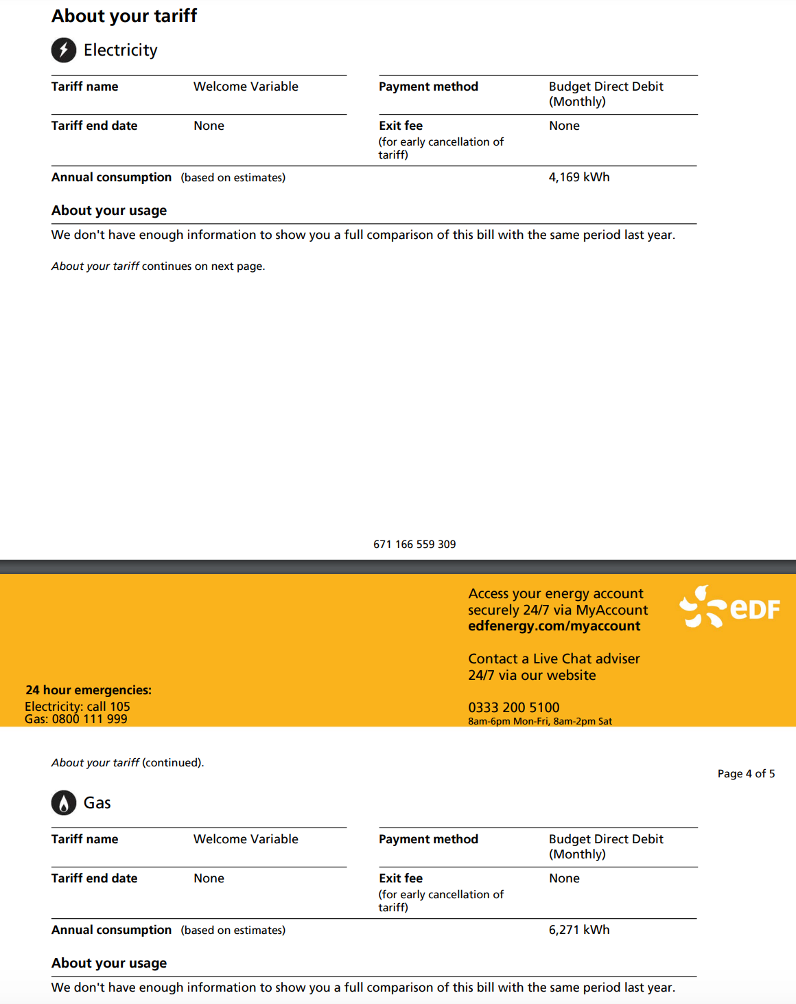EDF Energy energy bill explained Uswitch