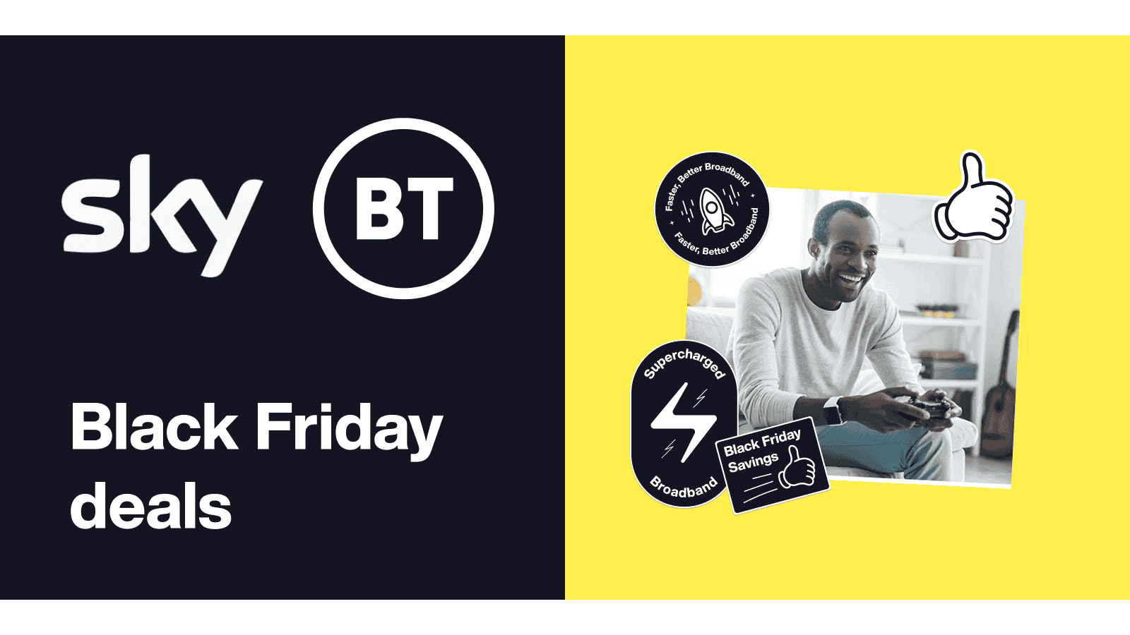 USwitch graphic of Sky and BT Black Friday deals