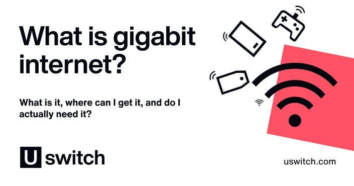 Uswitch graphic of gigabit internet