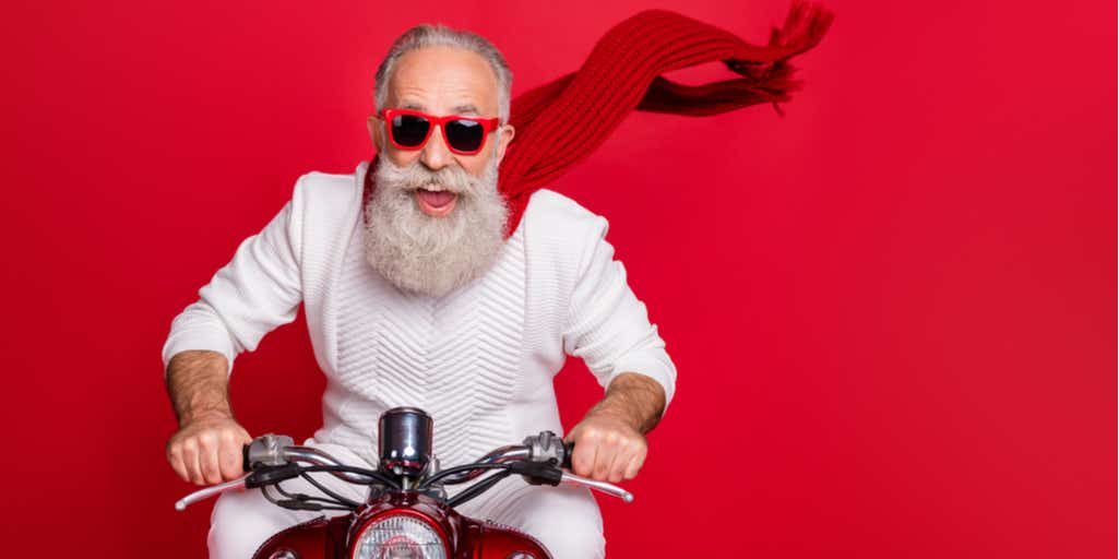 Older man riding a motorbike