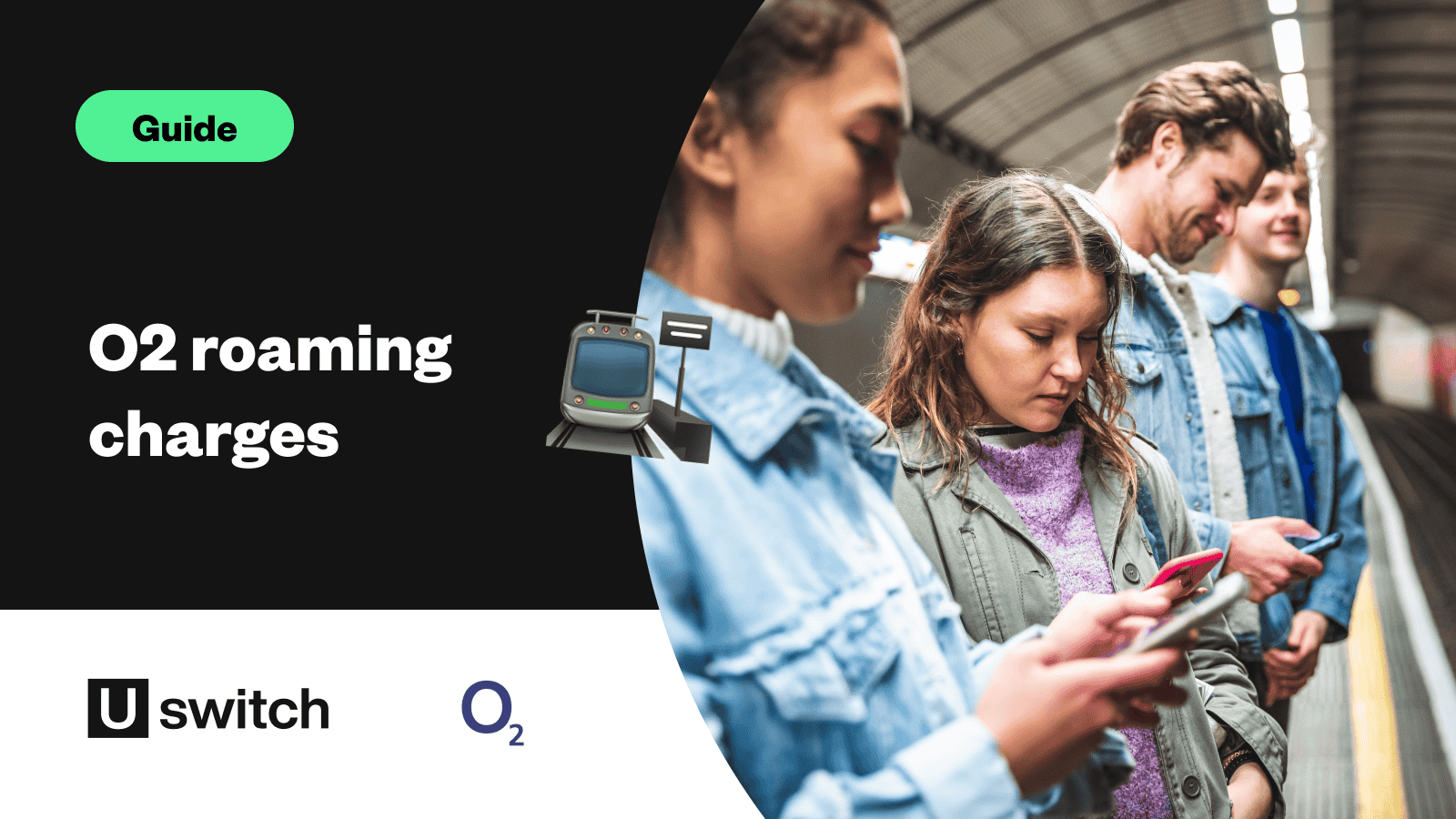 O2 roaming charges guide - young people waiting for a train