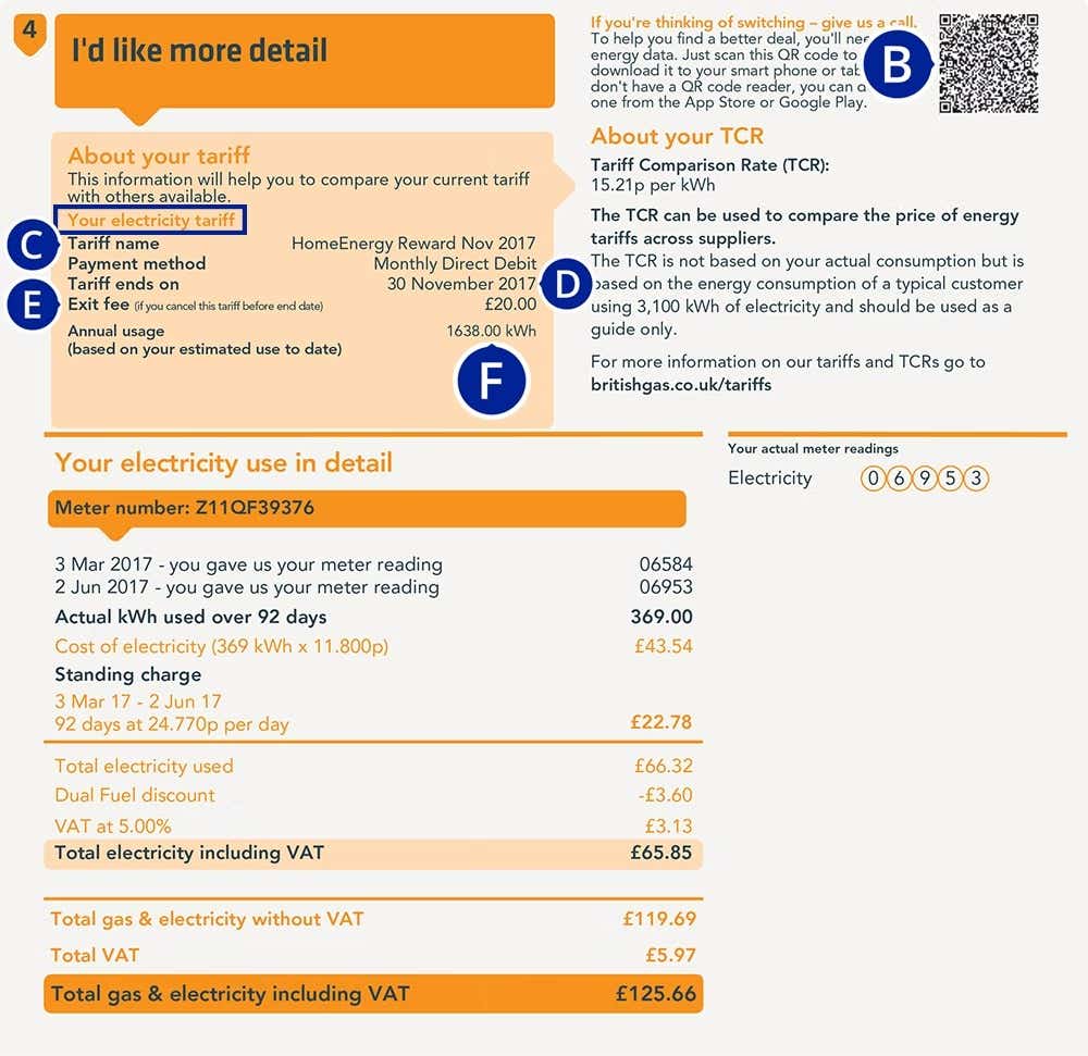 British gas bill b-f