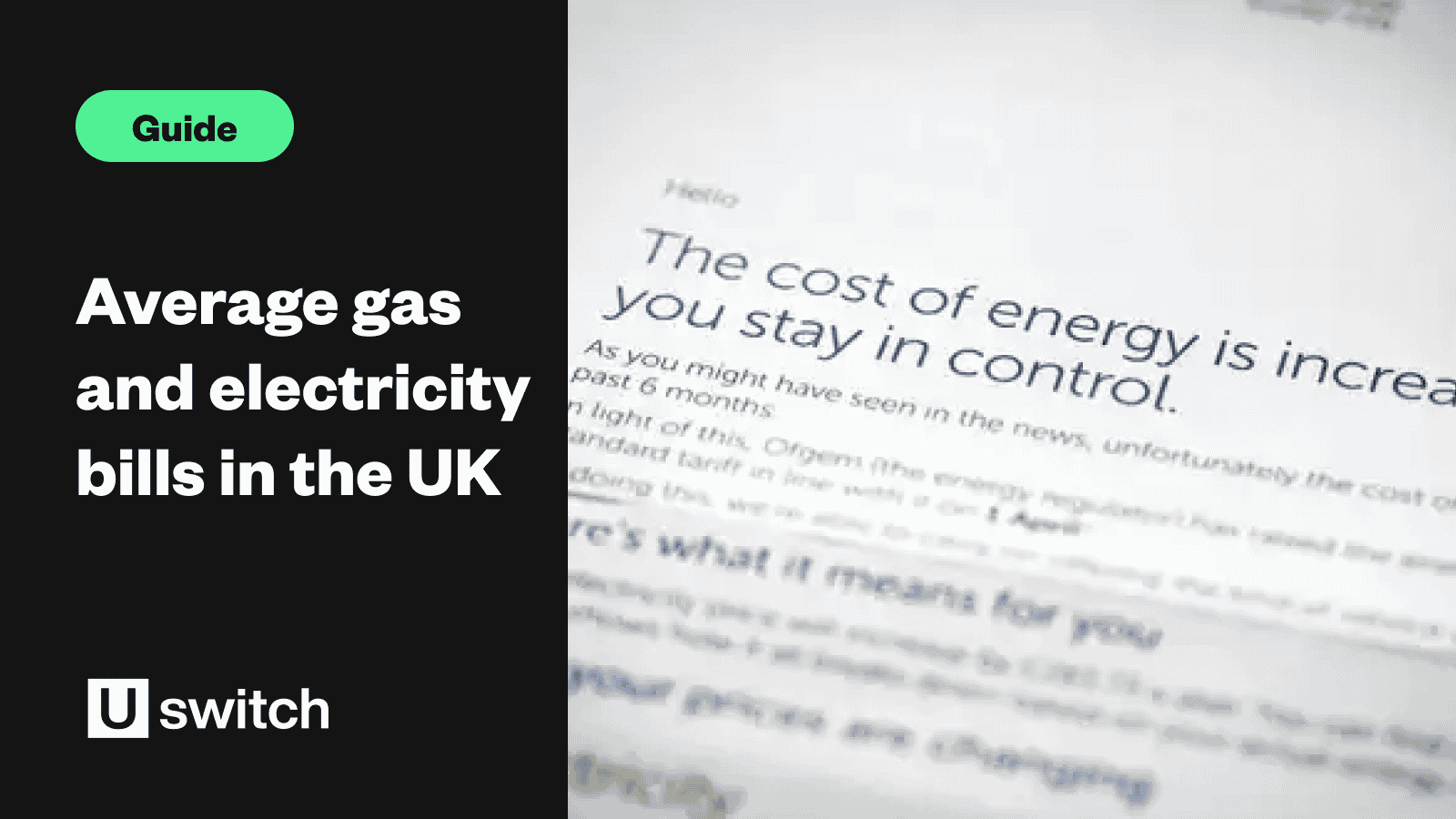 Average gas and electricity bills in the UK Uswitch