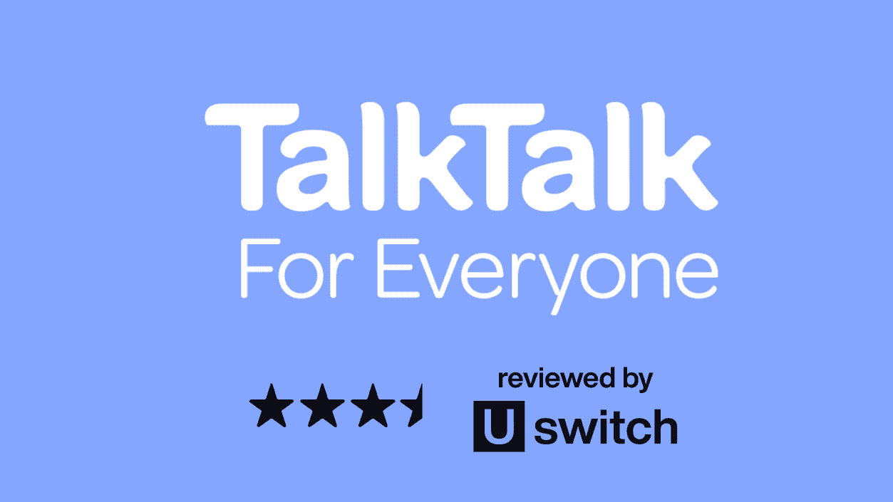 talktalk logo on a blue background
