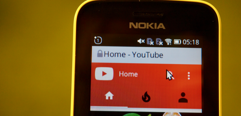 Nokia 8110 YouTube curser closeup hero size