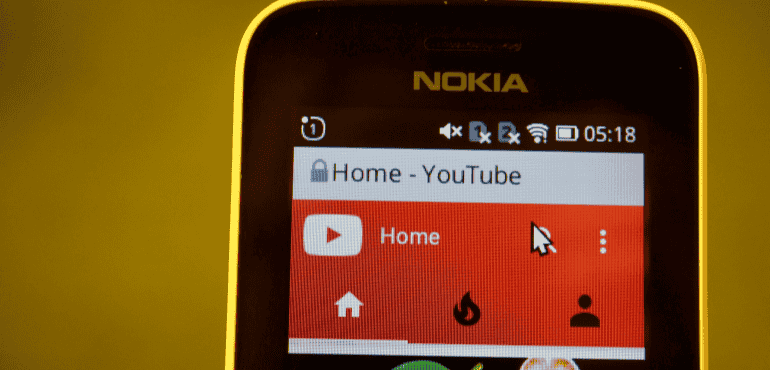 Nokia 8110 YouTube curser closeup hero size