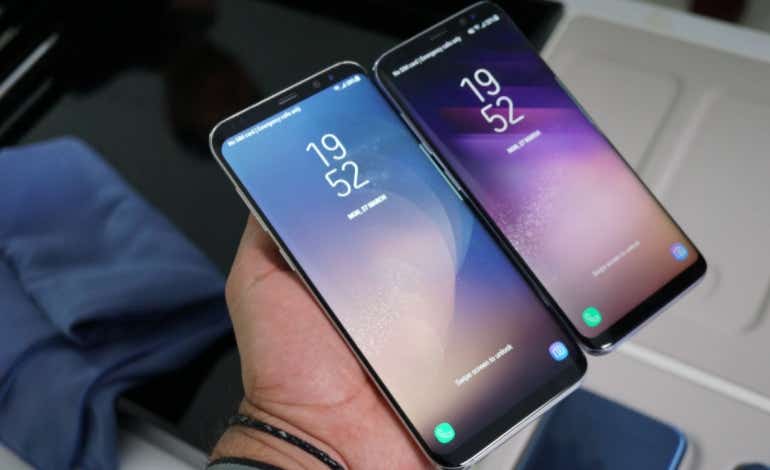 Samsung Galaxy S8 and S8 Plus angled