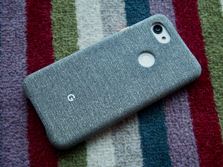 Google Pixel 3a XL case on carpet