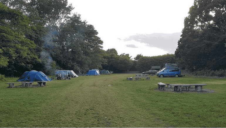 Campsite field photo good light