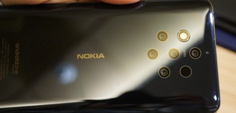Nokia 9 Pureview back five camera lenses closeup hero size