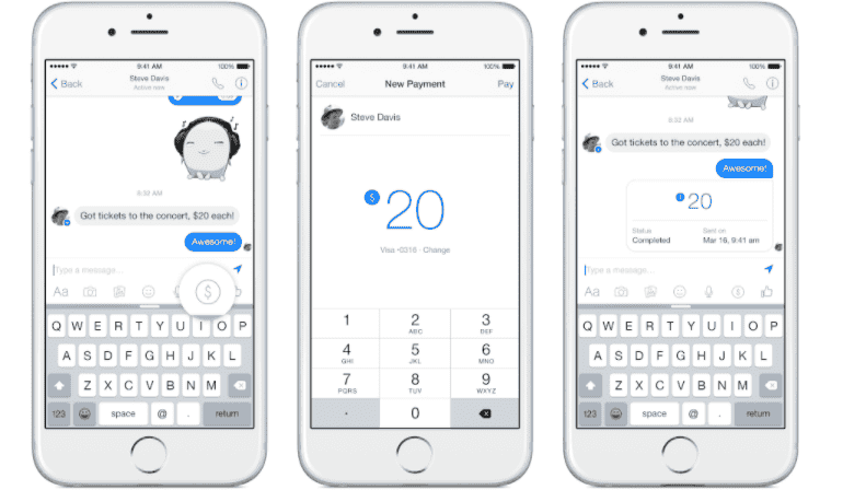 facebook messenger transfer money