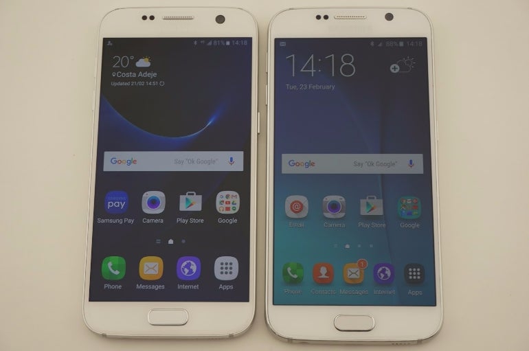 samsung galaxy s7 vs s6 front on larger