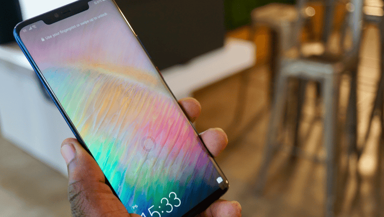 Huawei Mate 20 Pro in screen fingerprint scanner unlock