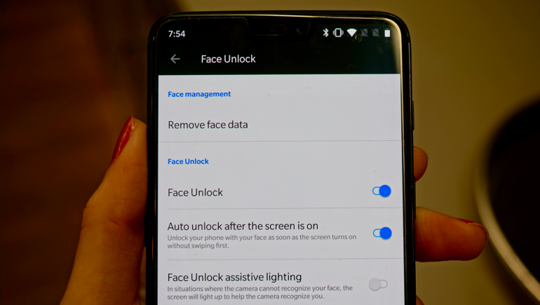OnePlus 6 face unlock