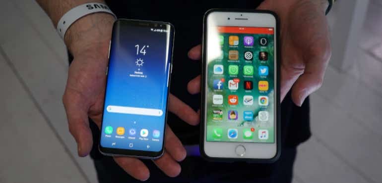 Samsung Galaxy S8 vs iPhone 7 Plus hero