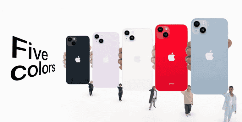 iPhone 14 five colours