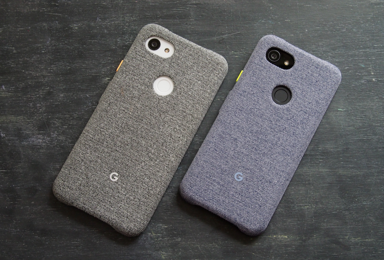 Google Pixel 3a and 3XL side to side case on 1