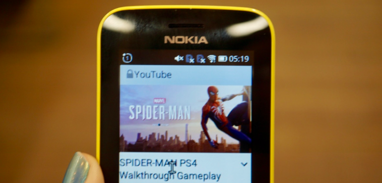 Nokia 8110 YouTube Spiderman video hero size