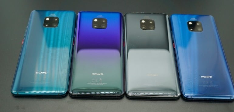 Huawei Mate 20 Pro backs all colourways