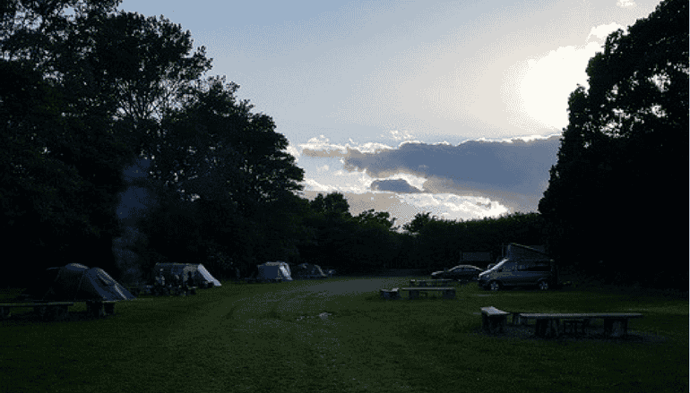 Campsite field poor light