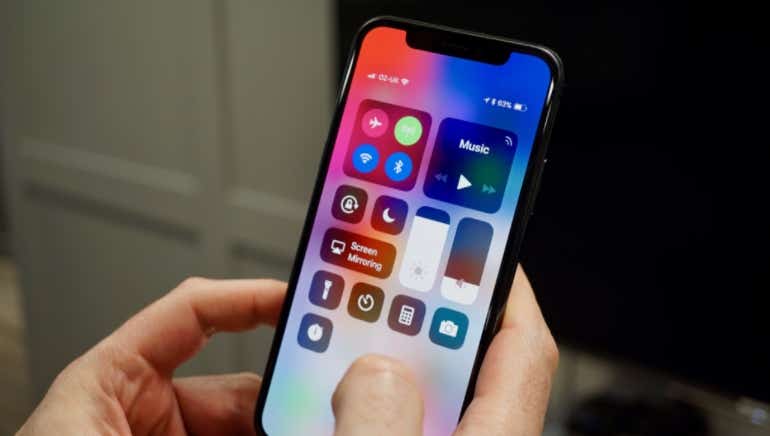 iPhone X control panel