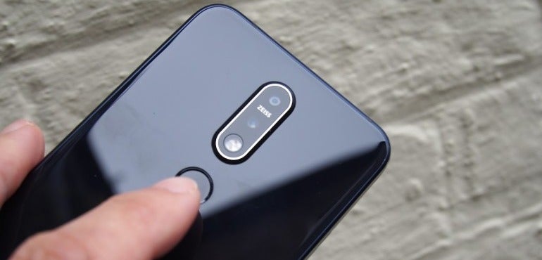 Nokia 7.1 black back fingerprint scanner hero size