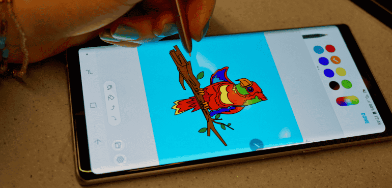 Samsung Galaxy Note 9 S Pen stylus penup colouring hero size