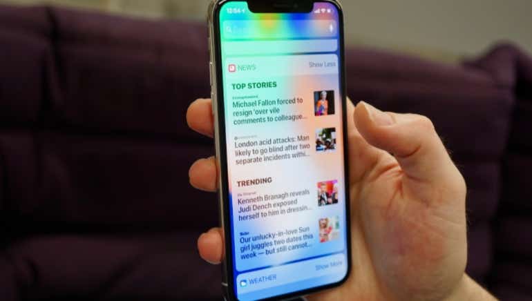 iPhone X top stories news app