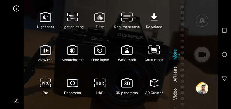 Honor 10 camera interface